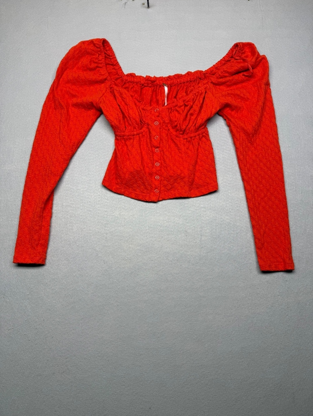 Free People Button-Up Top Women Medium Red